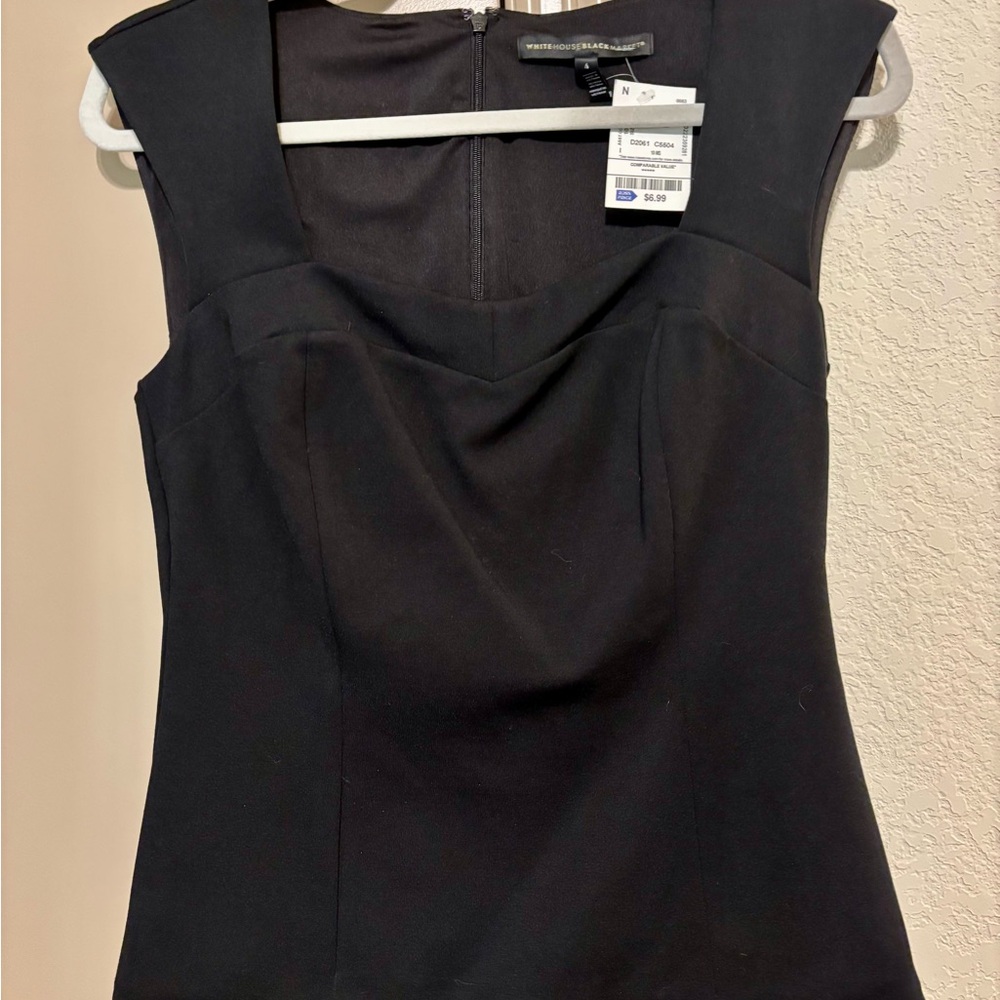 White House Black Market Black Sleeveless Fitted Tank Top